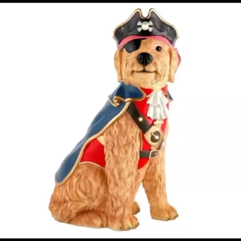 Golden Doodle Holiday 2.5 ft. LED Pirate Dog